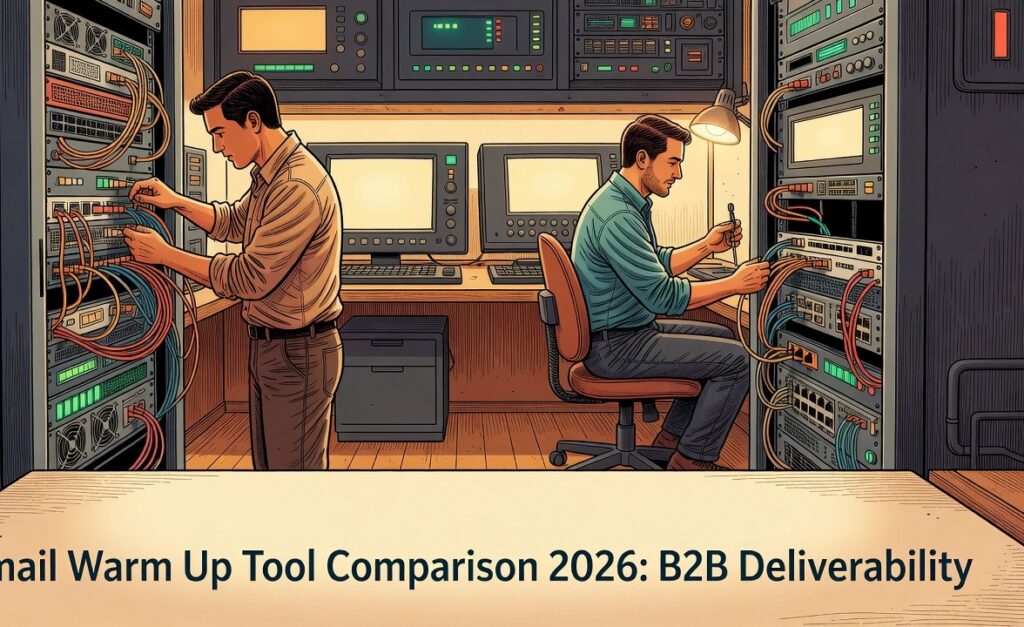 RevOps engineer adjusting settings on an email warm up tool dashboard while monitoring per-provider inbox placement indicators