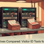 RevOps analyst comparing rb2b and alternative visitor identification tools side by side on a workbench