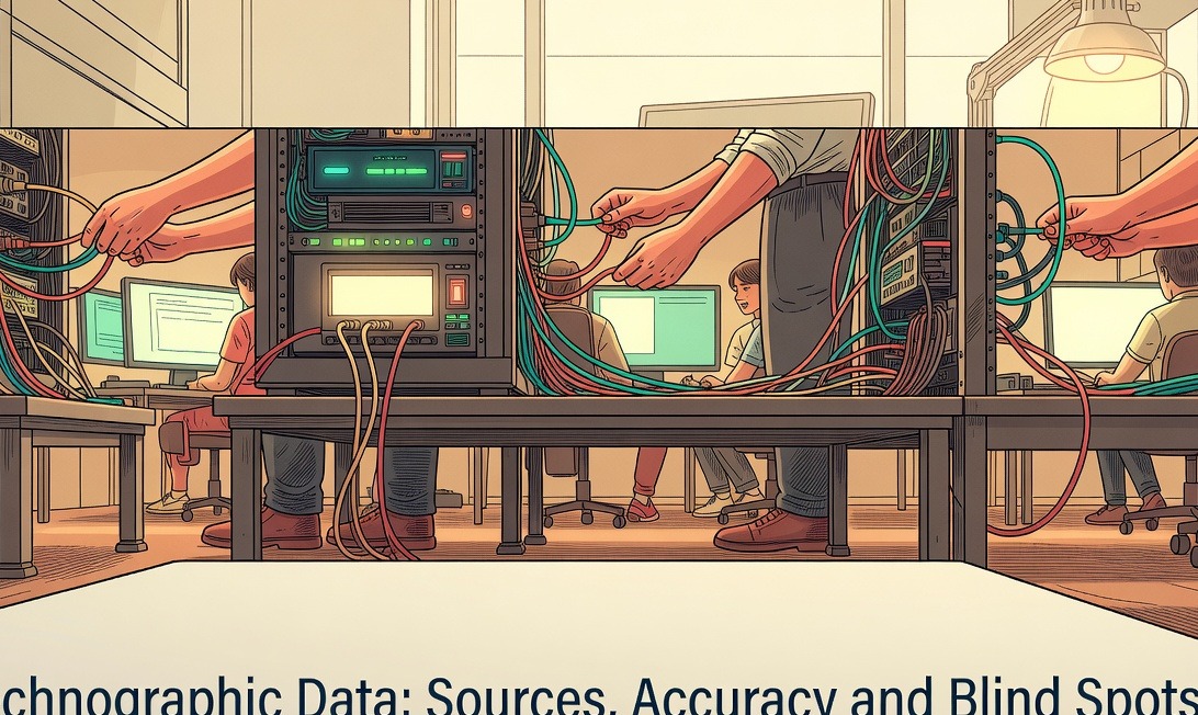 RevOps analyst examining technographic data signals from a company tech stack