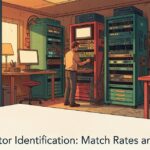 analyst tracing network cables in server rack to illustrate website visitor identification data flow